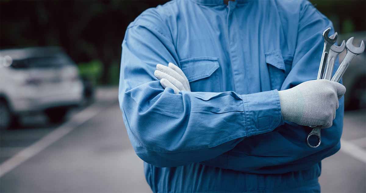 industrial worker holding a wrench